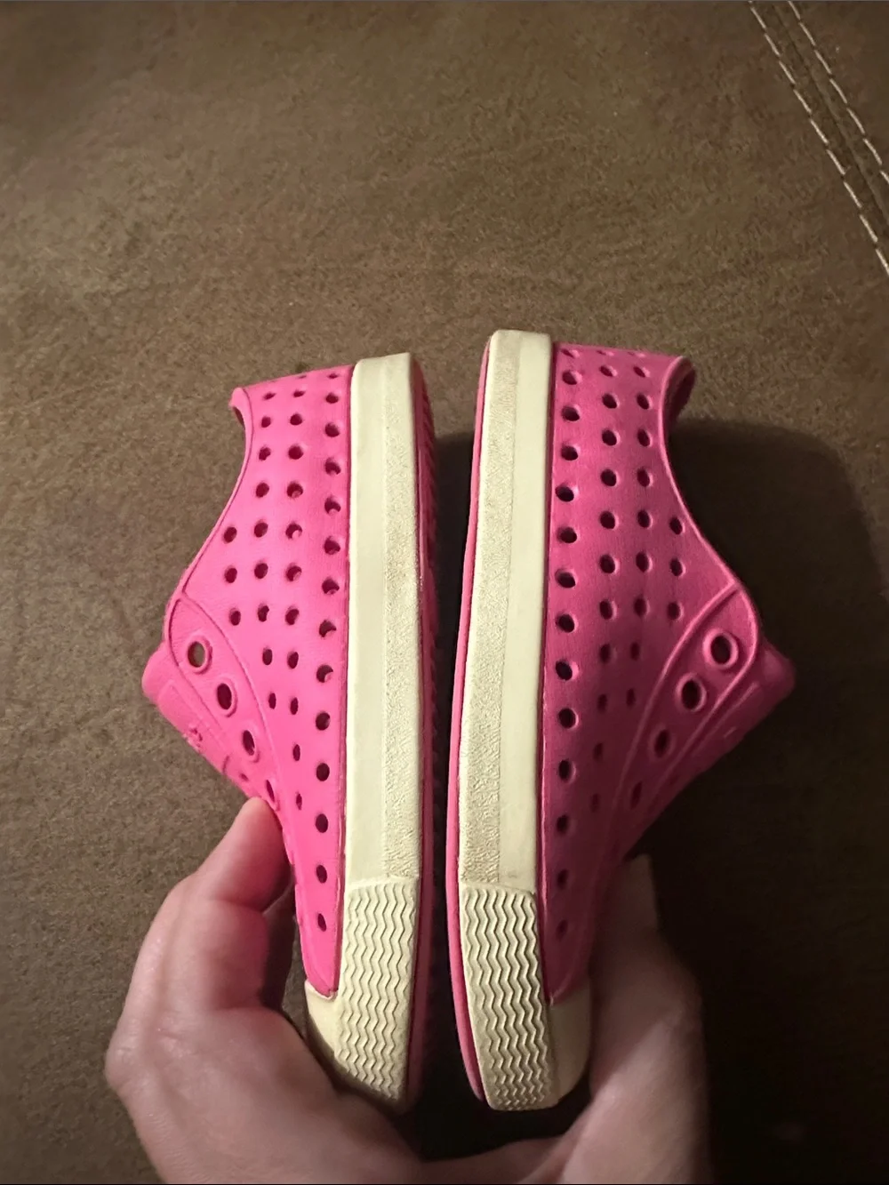 Native Kids Jefferson Water Shoes in Bright Pink with White Toe